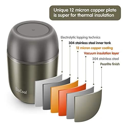 DaCool Food Thermo Insulated Food Jar 16oz | Leak-Proof Hot & Cold Food Container thumbnail 7