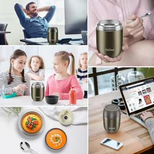 DaCool Food Thermo Insulated Food Jar 16oz | Leak-Proof Hot & Cold Food Container thumbnail 3