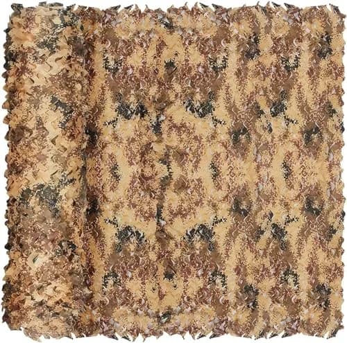 Yeacool Desert Camouflage Netting 1.8m x 1.5m (6ft x 4.9ft) | Lightweight Waterproof Concealment for Hunting & Decor thumbnail 1