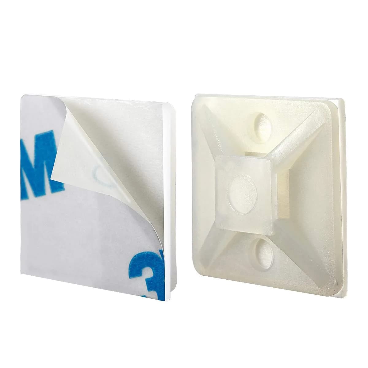 XHF White 3/4" Self-Adhesive Cable Tie Mounts - 100 Piece Pack | Secure Wire Organization - view 2