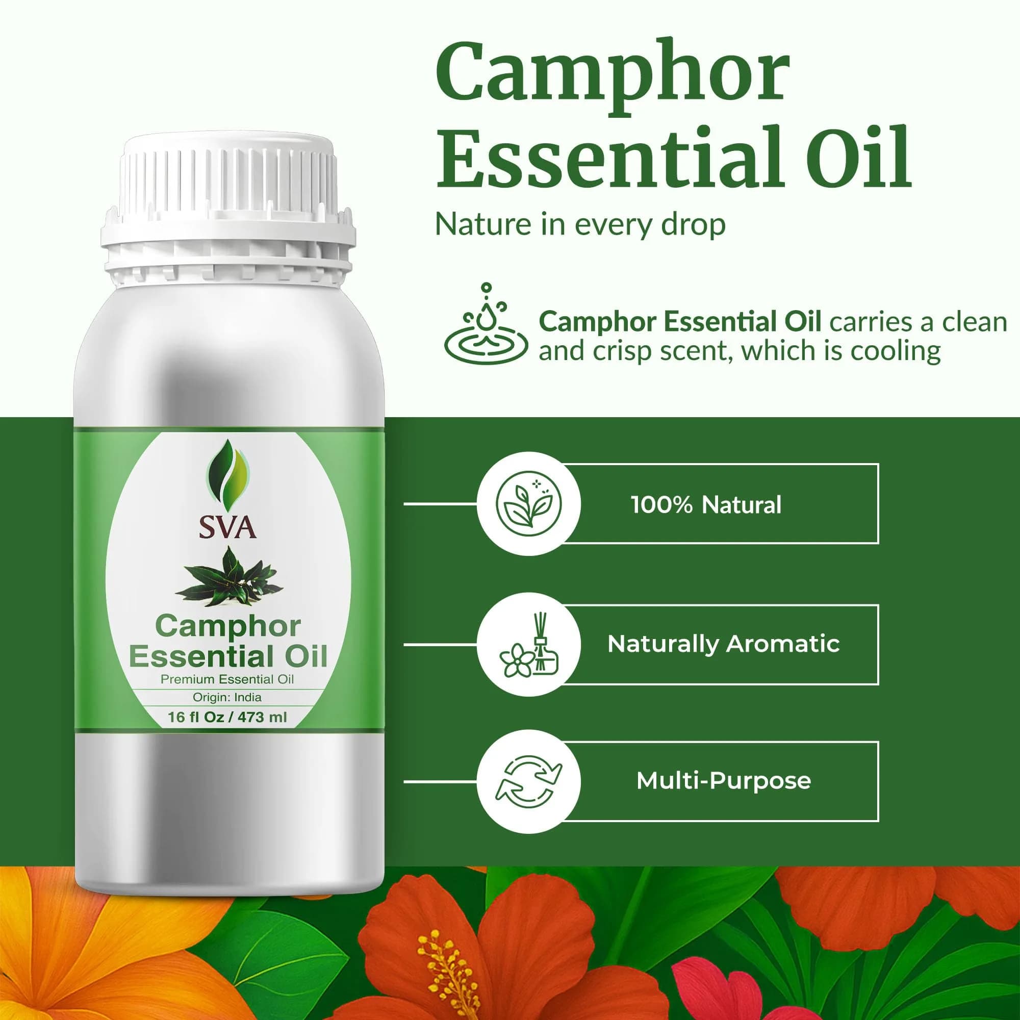 SVA ORGANICS Camphor Essential Oil, 16 Fl Oz (473 ml) - Pure & Natural - view 2
