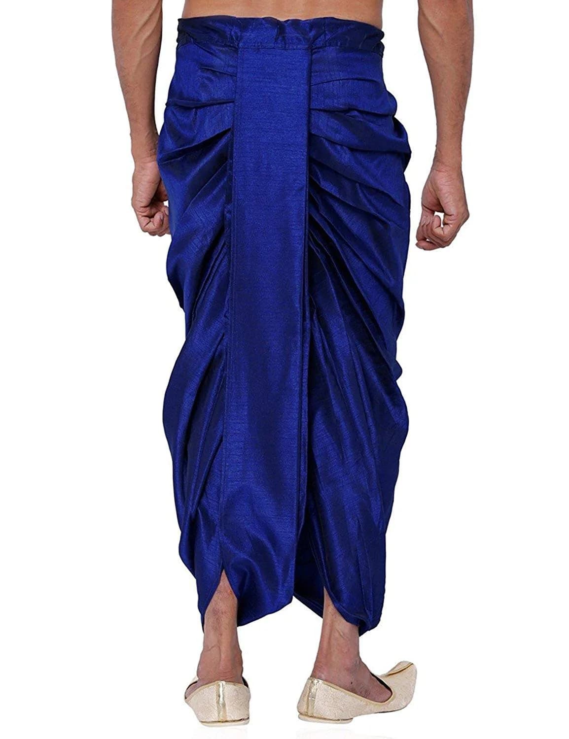 Royal Kurta Men's Silk Blend Dhoti Royal Blue | Free Size (44 inches) - view 2