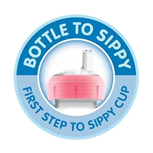 Dr. Brown's Wide-Neck Sippy Bottle Starter Kit, Blue, 6m+ | Anti-Colic, Silicone Spout, BPA Free thumbnail 5