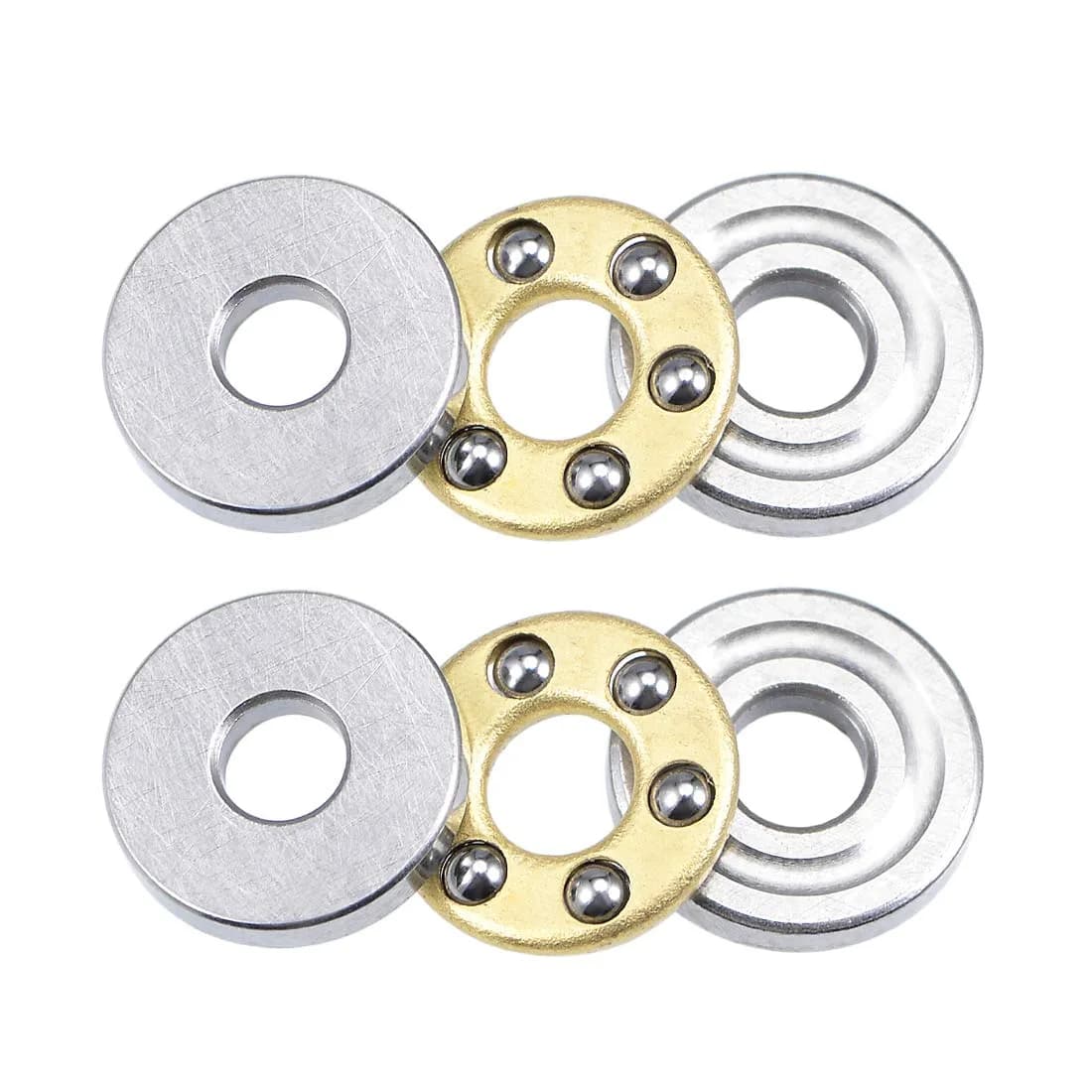 uxcell F2-6M Thrust Ball Bearings 2mm x 6mm x 3mm Single Direction 2pcs | Precision Engineered for Axial Loads — 2mmx6mmx3mm