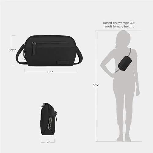 Travelon Anti-Theft Metro Convertible Small Crossbody Bag | RFID & Locking Zippers, 8.5"W x 5.25"H thumbnail 5