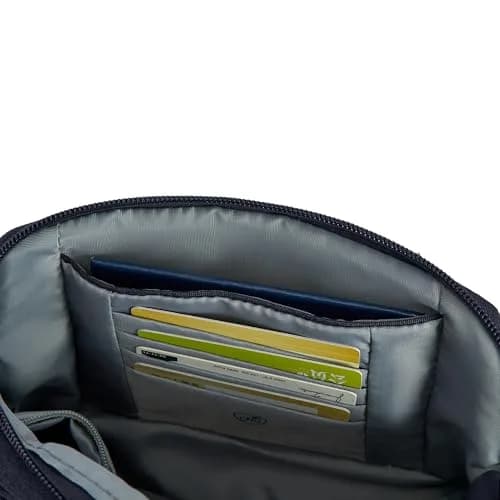 Travelon Anti-Theft Metro Convertible Small Crossbody Bag | RFID & Locking Zippers, 8.5"W x 5.25"H, Navy Heather thumbnail 8