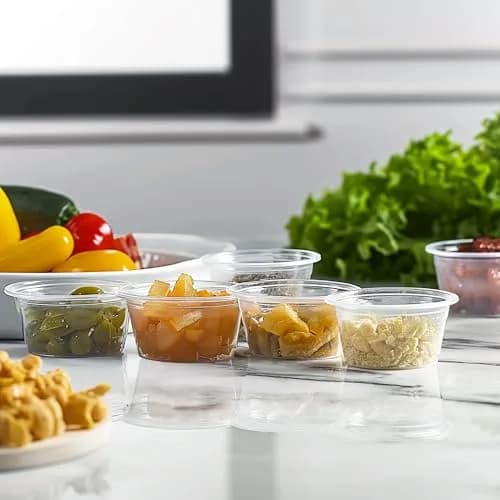 TashiBox 3.25 oz. Food Storage Containers | Clear Plastic Portion Cups with Lids (200 Sets) thumbnail 5