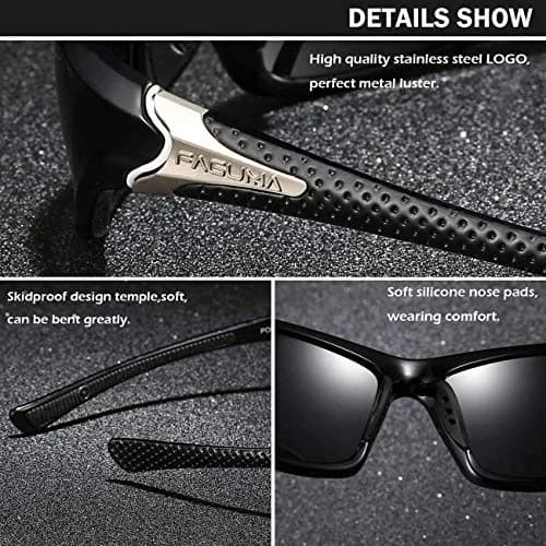FAGUMA Sports Polarized Sunglasses For Men | 62mm (2.44 in) Lens Width thumbnail 5
