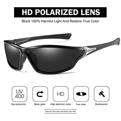 FAGUMA Sports Polarized Sunglasses For Men | 62mm (2.44 in) Lens Width thumbnail 3
