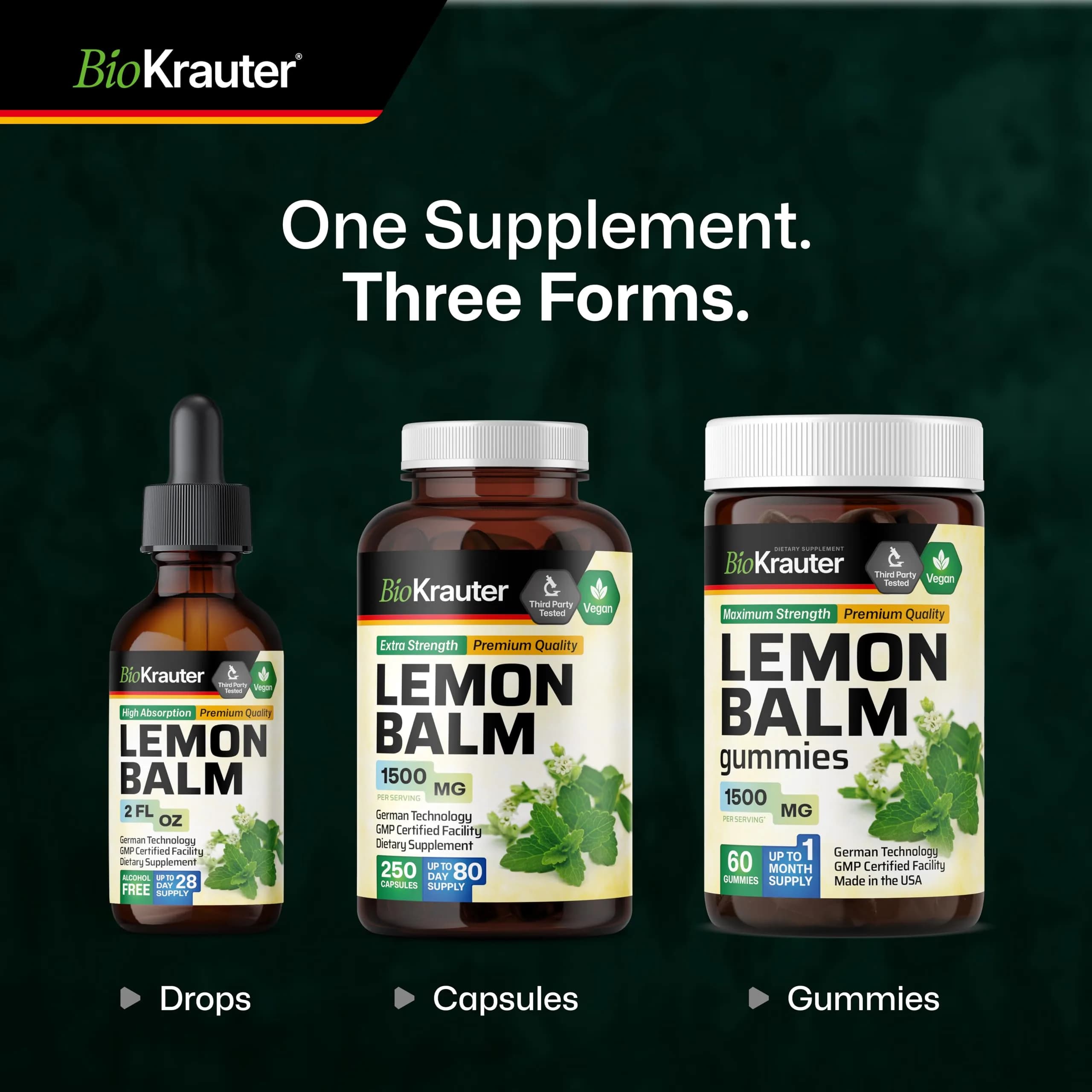 BIO KRAUTER Lemon Balm Tincture 60 ml (2 Fl Oz) | Natural Calming & Sleep Support - view 8