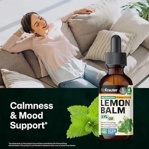 BIO KRAUTER Lemon Balm Tincture 60 ml (2 Fl Oz) | Natural Calming & Sleep Support thumbnail 2