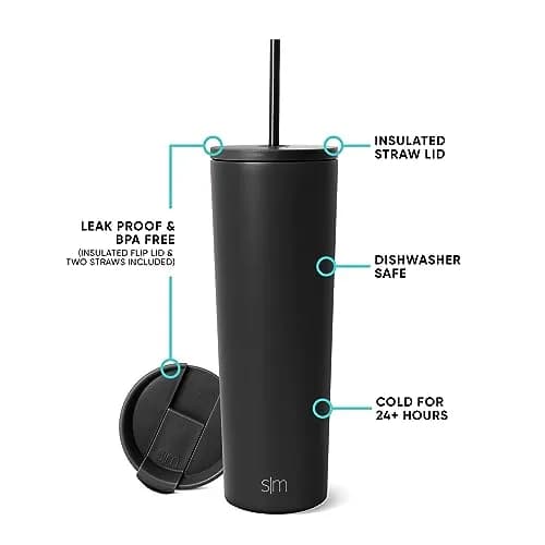 Simple Modern Classic Tumbler 28oz (828ml) | Insulated Stainless Steel Cup with Straw Lid thumbnail 2