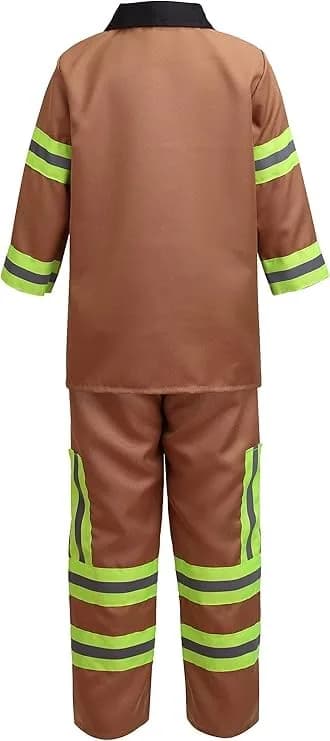 yolsun Kids Fireman Costume Set Halloween Role Play Dress Up Tan, 4-5Y | Authentic US Import for Kids thumbnail 3