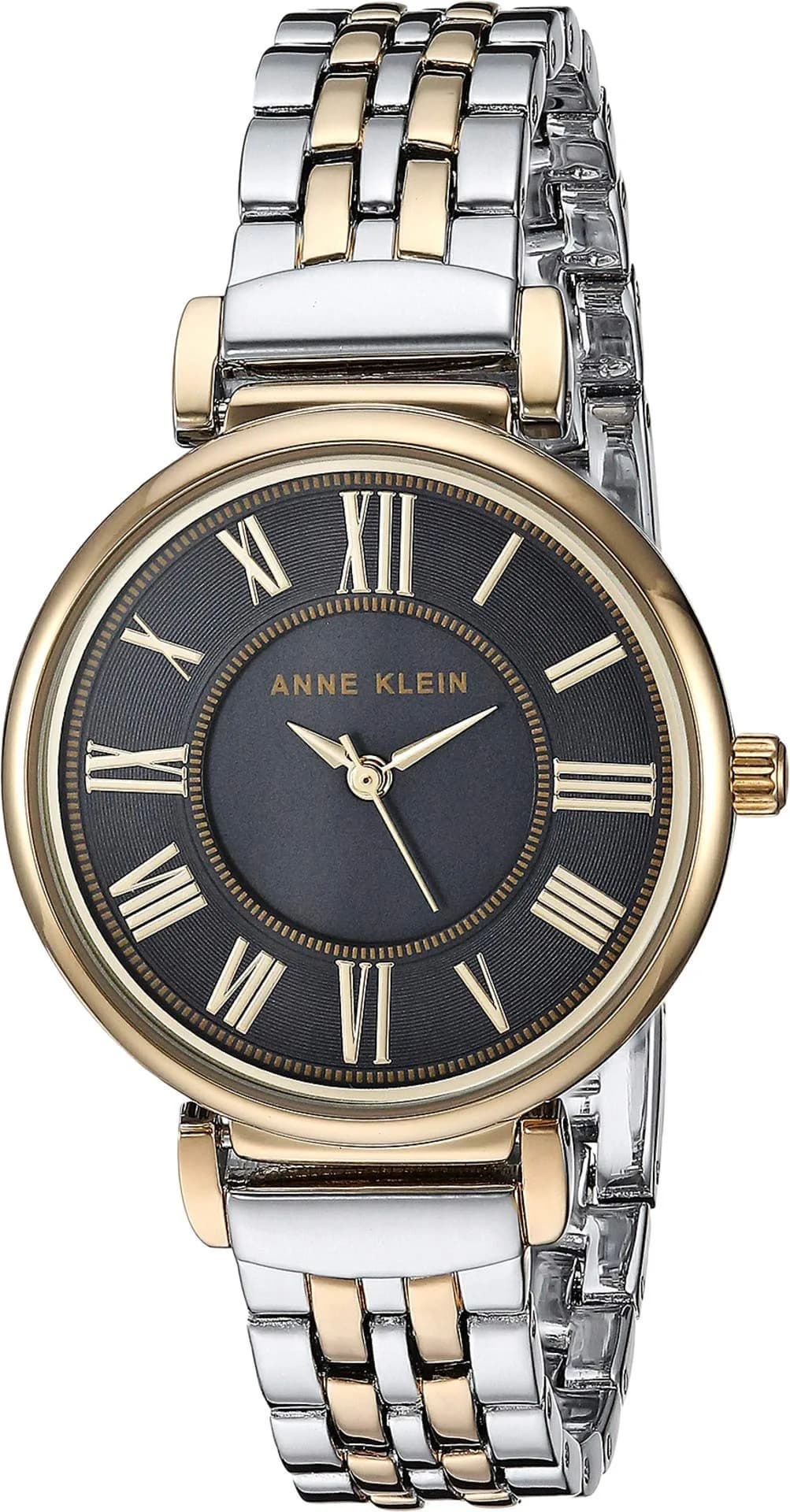 Anne Klein Women's Two Tone/Navy Blue Crystal Accented Bracelet Watch 30mm - main product image