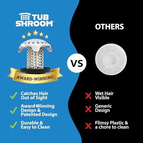 TubShroom Ultra Hair Catcher & Strainer for Bathtub Drains, Stainless Steel Combo with Adapters & Stopper | Catches Hair, Prevents Clogs thumbnail 7