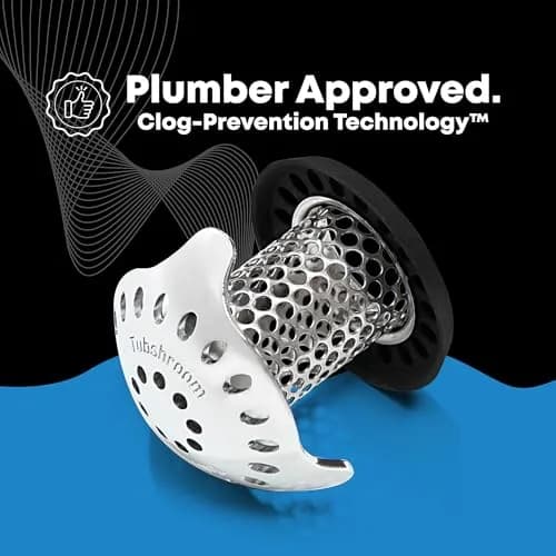 TubShroom Ultra Hair Catcher & Strainer for Bathtub Drains, Stainless Steel Combo with Adapters & Stopper | Catches Hair, Prevents Clogs thumbnail 3