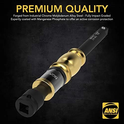 LEXIVON 1/2" Impact Extension Bar with Speed Collar 10" | Cr-Mo Steel, 3-Position Handle, Impact Grade (LX-116) thumbnail 4