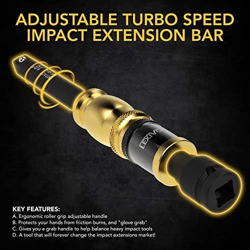 LEXIVON 1/2" Impact Extension Bar with Speed Collar 10" | Cr-Mo Steel, 3-Position Handle, Impact Grade (LX-116) thumbnail 6