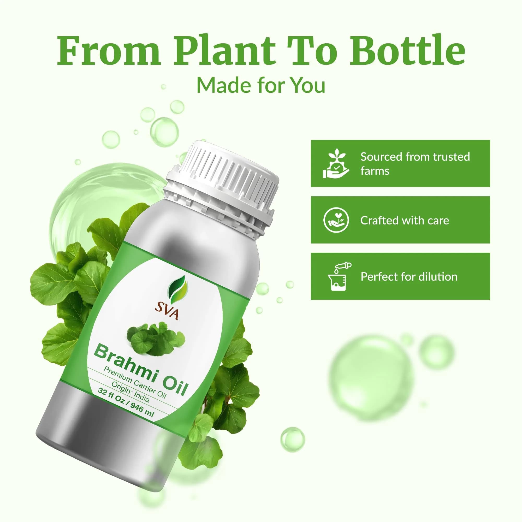 SVA ORGANICS Brahmi Carrier Oil - 32 Fl Oz (946 ml) Large Bottle - view 4