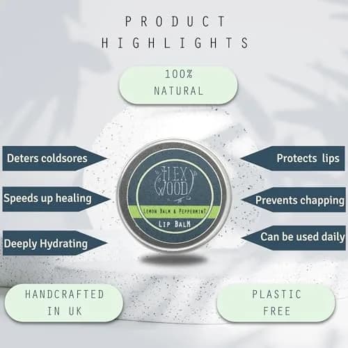 The Ilex Wood Vegan Lemon Balm & Peppermint Lip Balm 10ml (0.34 fl oz) | Natural Cold Sore Defense thumbnail 6