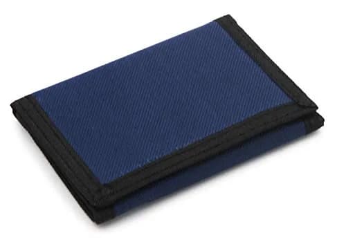 AI-DEE Blue RFID Trifold Canvas Outdoor Sports Wallet for Kids with Hook & Loop Closure - main product image