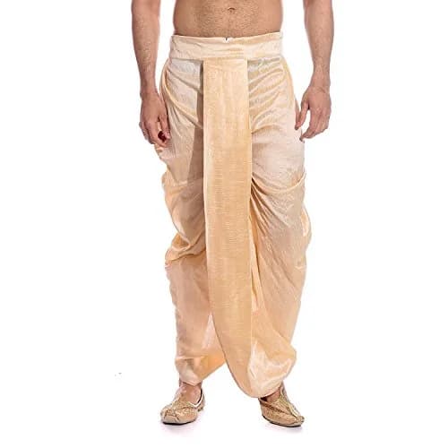 Royal Kurta Men's Silk Blend Dhoti Gold | 380cm (12.5ft) Length thumbnail 1