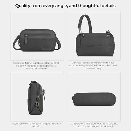 Travelon Anti-Theft Metro Convertible Small Crossbody Bag | RFID Protected, Slash-Resistant, 8.5"W x 5.25"H thumbnail 6