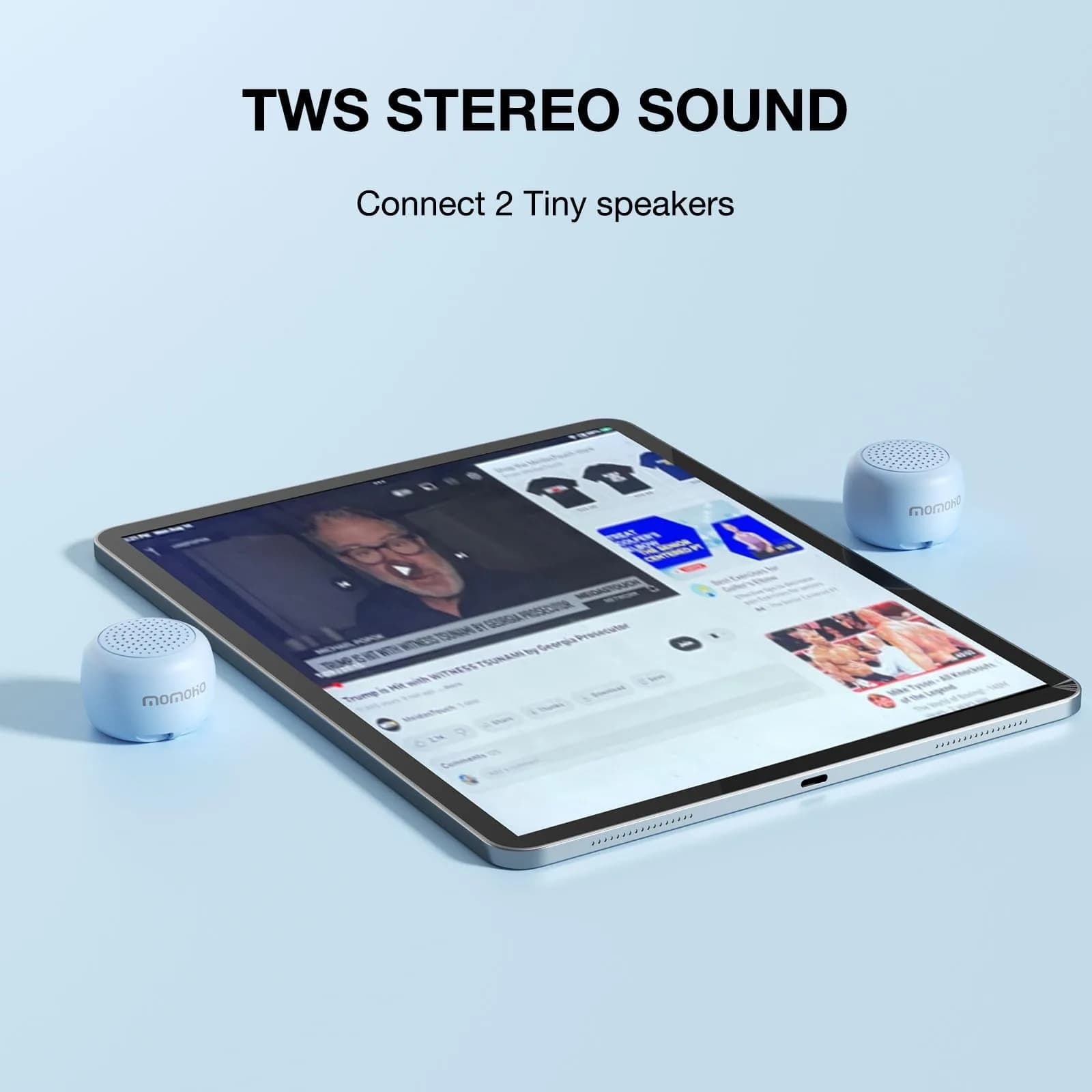 MOMOHO Mini Bluetooth Speaker Blue 40mm (1.4in) | Personal Sound Space for Travel & Calls - view 4