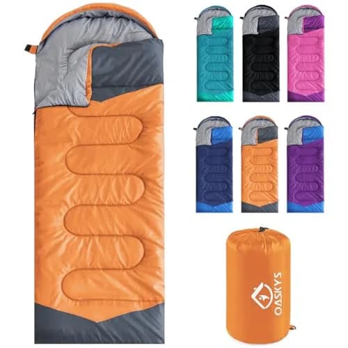oaskys Camping Sleeping Bag - 3 Season Waterproof & Lightweight | Suitable for Adults & Kids thumbnail 1