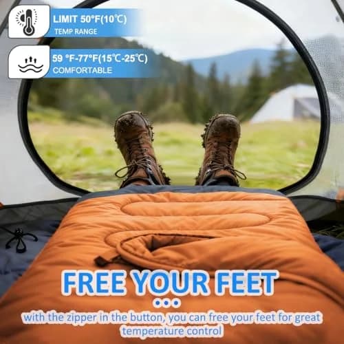 oaskys Camping Sleeping Bag - 3 Season Waterproof & Lightweight | Suitable for Adults & Kids thumbnail 7