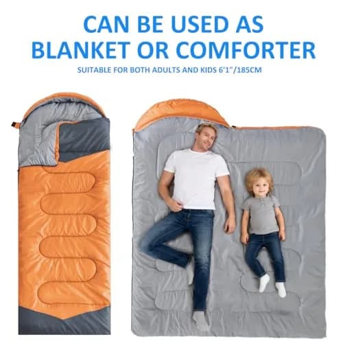 oaskys Camping Sleeping Bag - 3 Season Waterproof & Lightweight | Suitable for Adults & Kids thumbnail 3