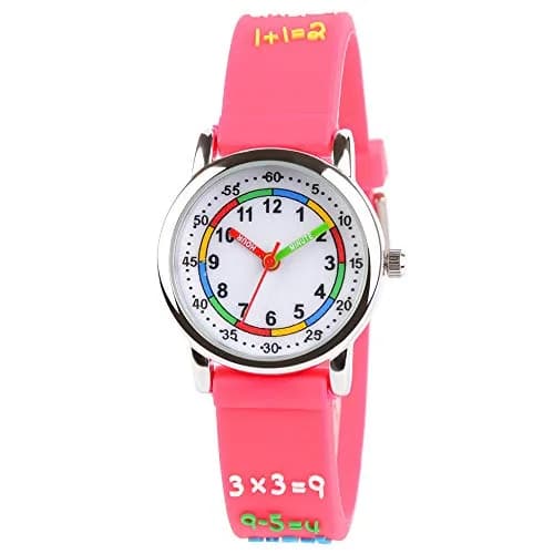 Venhoo Kids Watch for Girls, 3D Cartoon Analog Wrist Watch, Silicone Strap, Waterproof, Ages 3-8 | Educational & Durable thumbnail 1