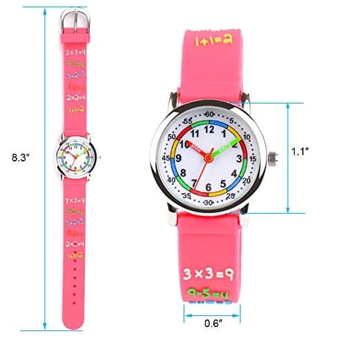 Venhoo Kids Watch for Girls, 3D Cartoon Analog Wrist Watch, Silicone Strap, Waterproof, Ages 3-8 | Educational & Durable thumbnail 3