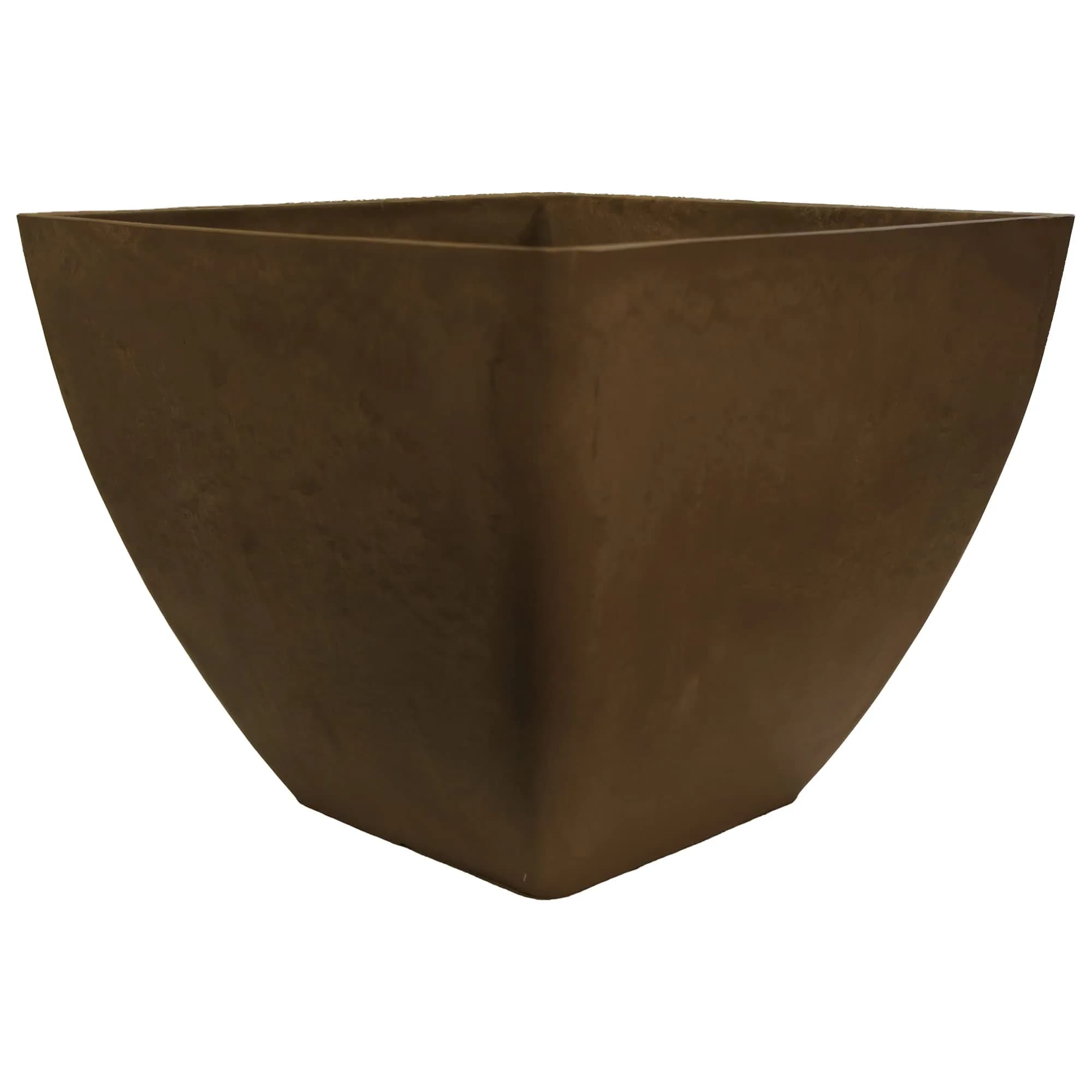 RTS Home Accents 20" Square Garden Planter for Indoor or Outdoor Gardening, Oak - Durable, Weather-Resistant Planter for Contemporary Spaces — 16" x 16"