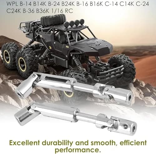 Dilwe RC Car Drive Shaft 2 Pcs Metal Universal for WPL 1/16 Scale RC Military Truck | Durable Upgrade Part thumbnail 2