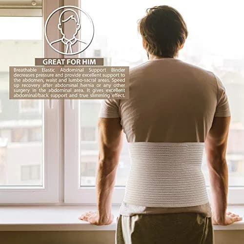 ORTONYX 10-inch Abdominal Binder Belly Compression Wrap Beige S/M (up to 32") | Post-Surgical, Postpartum Support thumbnail 7