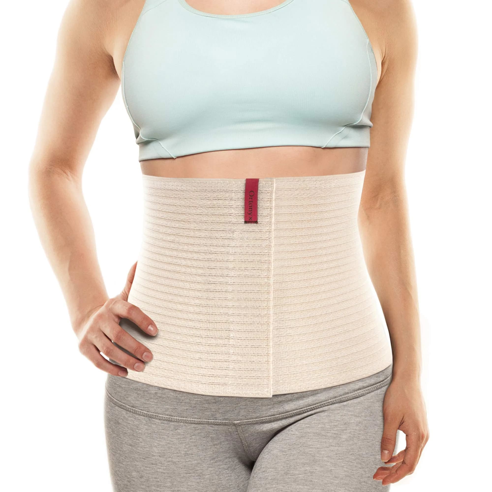 ORTONYX 10-inch Abdominal Binder Belly Compression Wrap Beige S/M (up to 32") | Post-Surgical, Postpartum Support — Beige