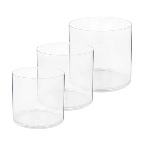 Royal Imports Plastic Cylinder Flower Vase Set of 3 | Non-Breakable Acrylic, 4-6 Inches thumbnail 1