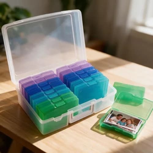 novelinks Photo Storage Box with 16 Inner Cases | 14.8"W x 12"L x 5.1"H (37.6cm x 30.5cm x 13cm) thumbnail 5