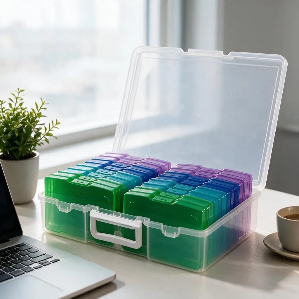novelinks Photo Storage Box with 16 Inner Cases | 14.8"W x 12"L x 5.1"H (37.6cm x 30.5cm x 13cm) - view 6