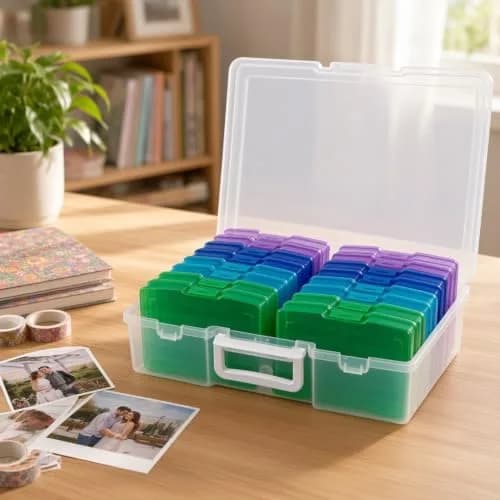 novelinks Photo Storage Box with 16 Inner Cases | 14.8"W x 12"L x 5.1"H (37.6cm x 30.5cm x 13cm) thumbnail 2
