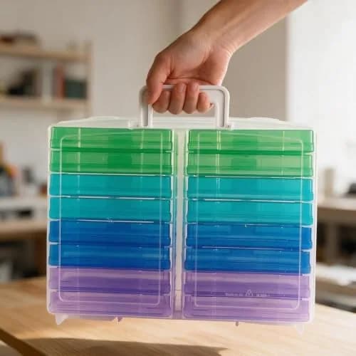 novelinks Photo Storage Box with 16 Inner Cases | 14.8"W x 12"L x 5.1"H (37.6cm x 30.5cm x 13cm) thumbnail 3
