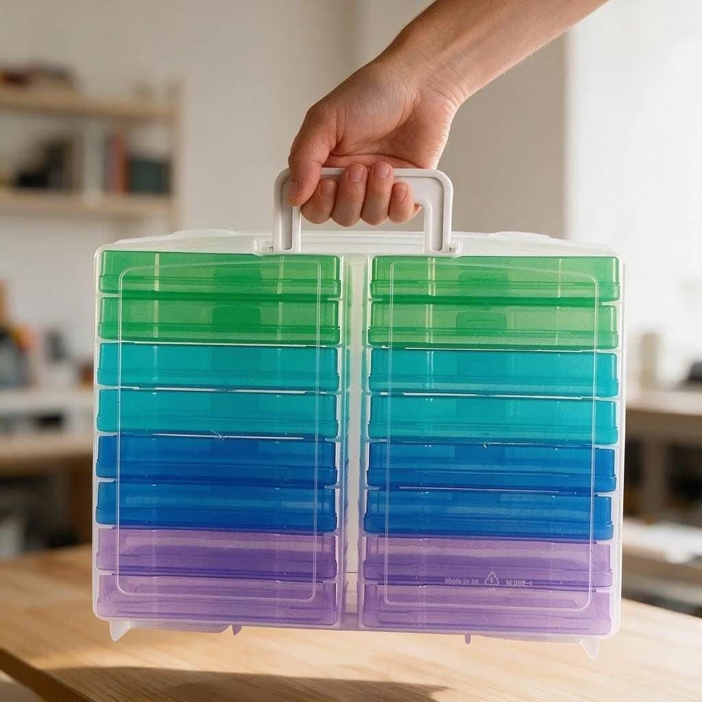 novelinks Photo Storage Box with 16 Inner Cases | 14.8"W x 12"L x 5.1"H (37.6cm x 30.5cm x 13cm) - view 3