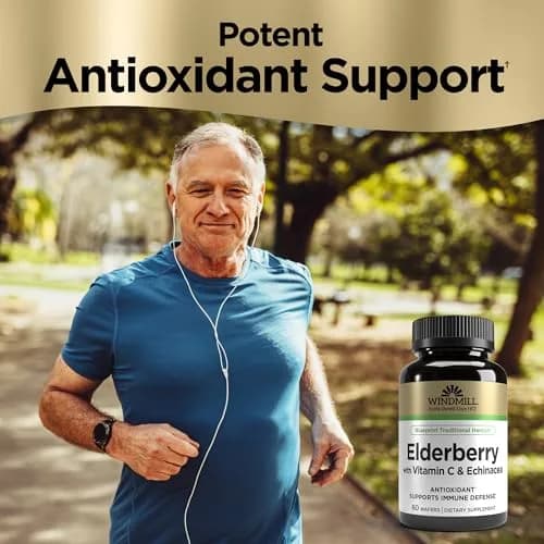 Windmill Elderberry with Vitamin C & Echinacea Capsules 60 Ea | Immune Support & Antioxidant Boost thumbnail 2