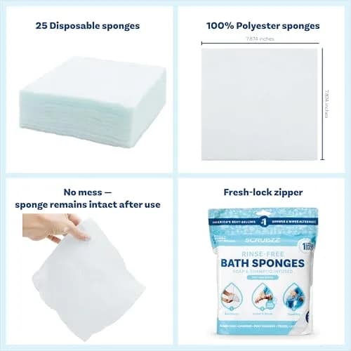 Scrubzz Disposable No Rinse Bathing Wipes 100 Count (4-Pack) | Hypoallergenic & Paraben-Free Cleansing thumbnail 2