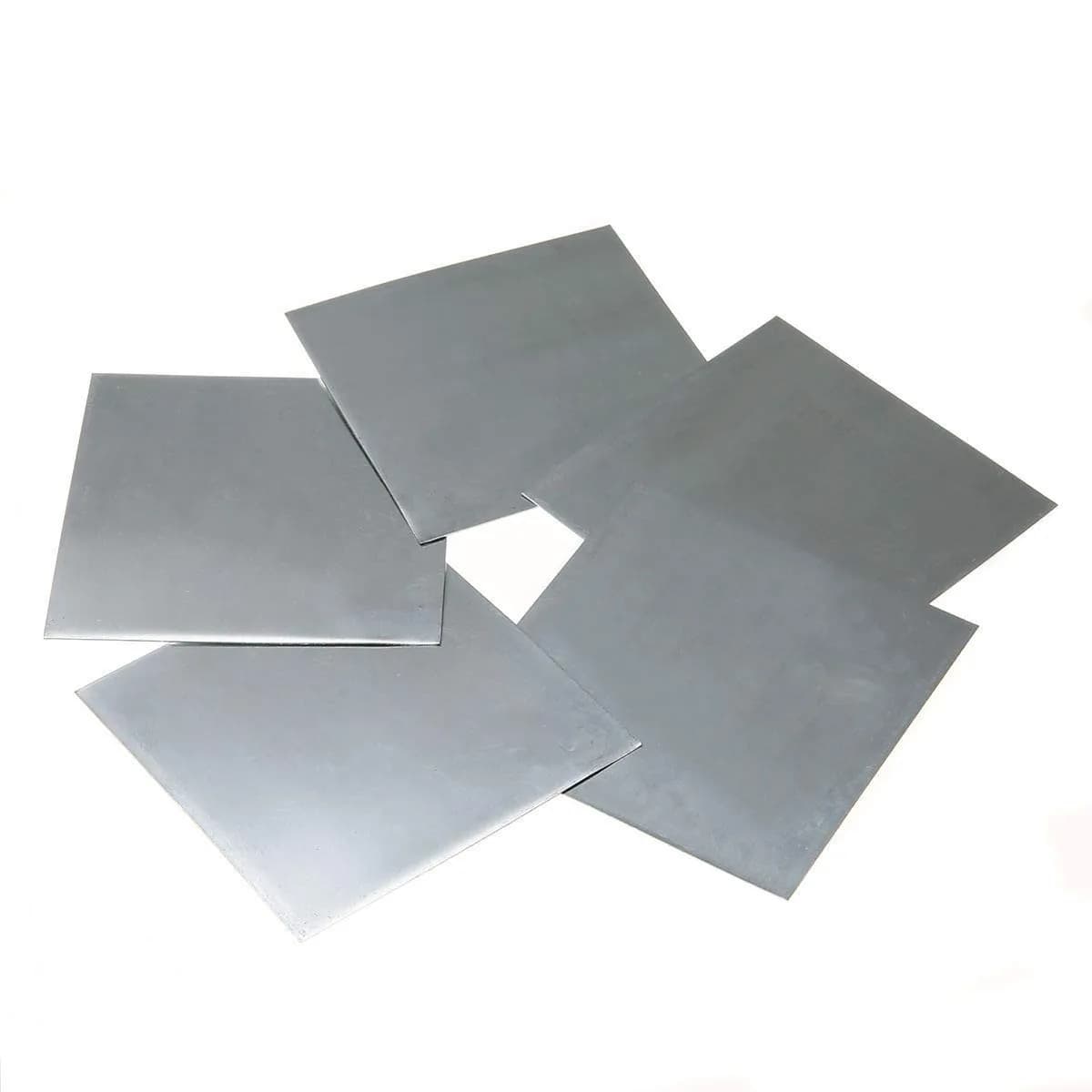 SKYPRO 99.9% Pure Zinc Zn Sheet Plate Metal Foil 100mm x 100mm x 0.5mm | 5 Pcs for Science Lab Experiments - main product image