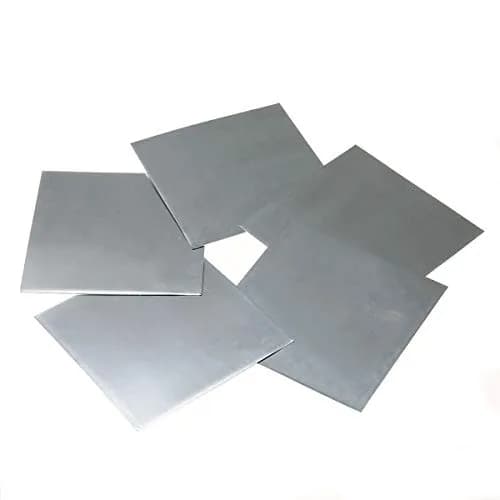 SKYPRO 99.9% Pure Zinc Zn Sheet Plate Metal Foil 100mm x 100mm x 0.5mm | 5 Pcs for Science Lab Experiments thumbnail 1