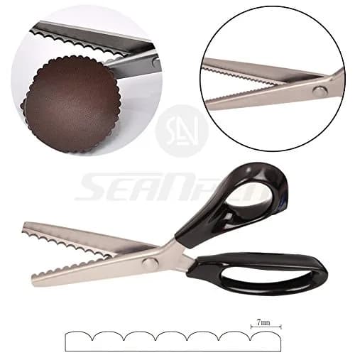 Price Xes Fabric Pinking Shears - Serrated Scalloped Stainless Steel for Sewing & Crafts | 7mm thumbnail 2