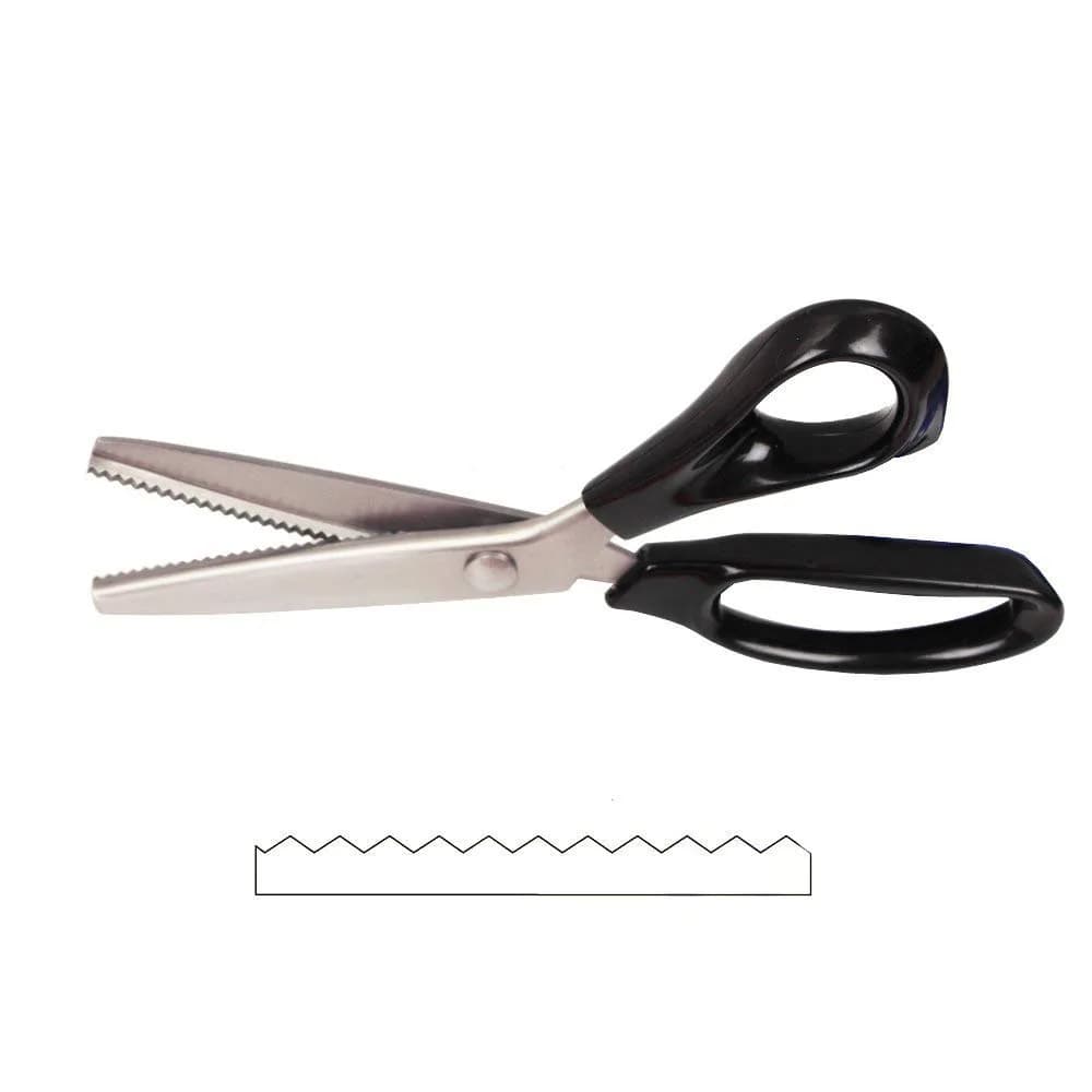 Price Xes Fabric Pinking Shears - Serrated Scalloped Stainless Steel for Sewing & Crafts | 7mm — Black
