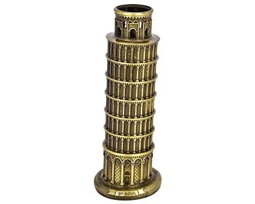 DS. DISTINCTIVE STYLE Metallic Leaning Tower of Pisa Statue 21.2 cm (8 Inch) | Iconic Architectural Souvenir for Home Decor thumbnail 1